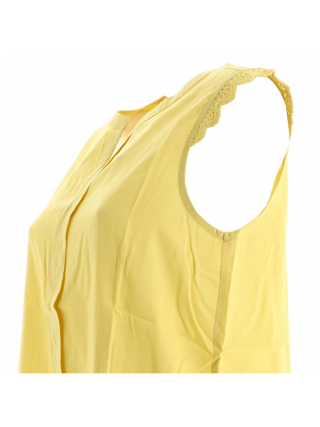 T-shirt sans manche kimmi jaune femme - Only