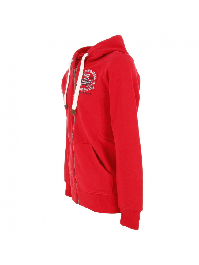 Sweat zippé à capuche atelo rouge homme - La Maison Blaggio