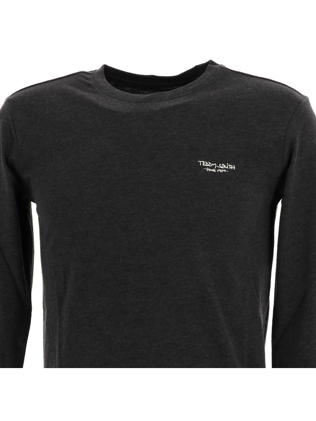 T-shirt manches longues the tee chiné gris homme - Teddy Smith