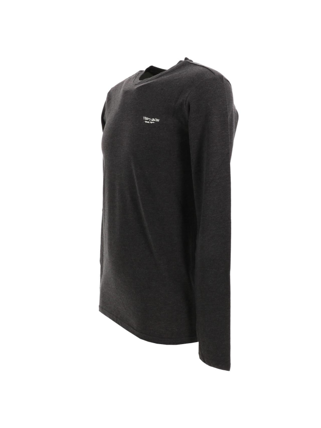 T-shirt manches longues the tee chiné gris homme - Teddy Smith