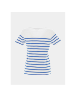 T-shirt marinière brodé bleu blanc femme - Little Marcel