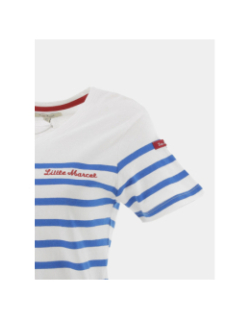 T-shirt marinière brodé bleu blanc femme - Little Marcel
