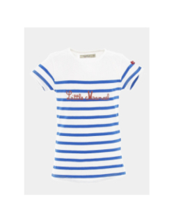 T-shirt marinière brodé bleu/blanc enfant - Little Marcel