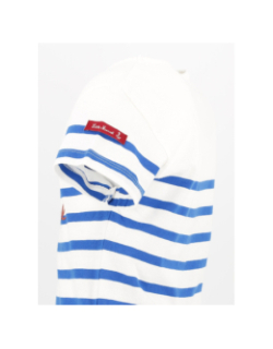 T-shirt marinière brodé bleu/blanc enfant - Little Marcel