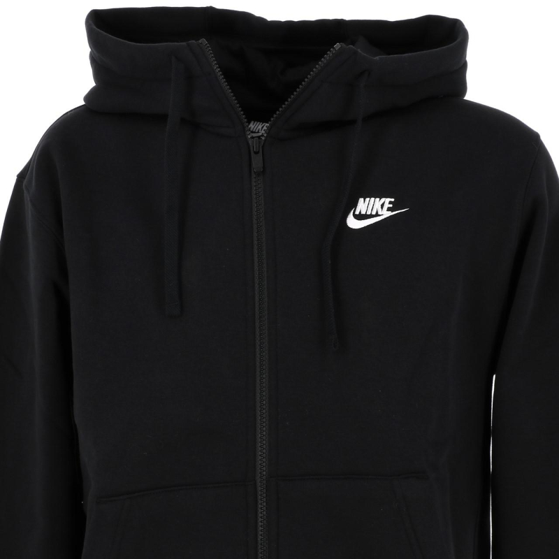 Sweat zippé à capuche sportswear club noir homme Nike wimod