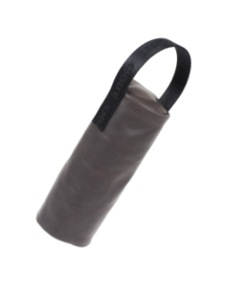 Sacoche boules de pétanque en cuir ronde gris - Obut