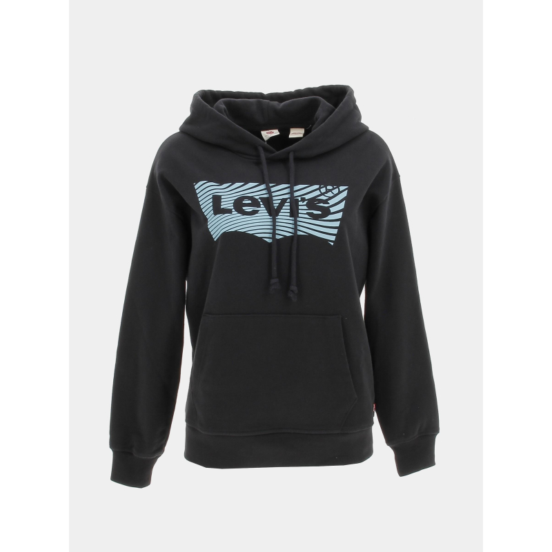 Sweat à capuche graphic wavy noir femme - Levi's