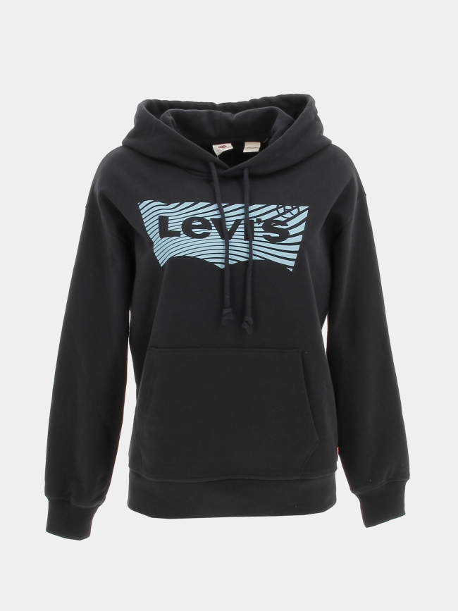 Sweat à capuche graphic wavy noir femme - Levi's