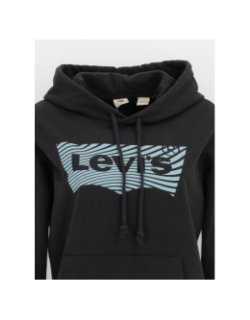 Sweat à capuche graphic wavy noir femme - Levi's