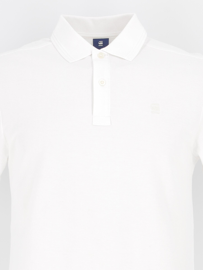 Polo dunda slim blanc homme - G Star