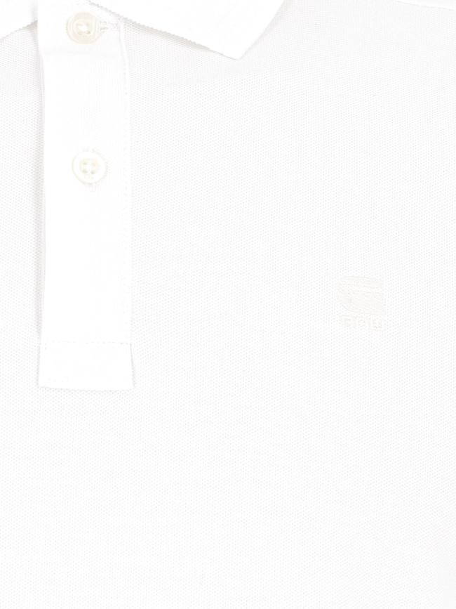 Polo dunda slim blanc homme - G Star