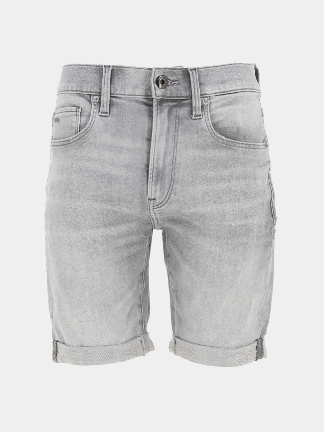 Short en jean 3301 slim gris homme - G Star