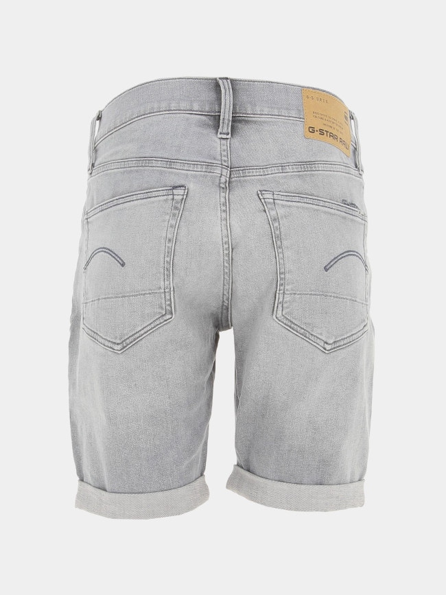 Short en jean 3301 slim gris homme - G Star