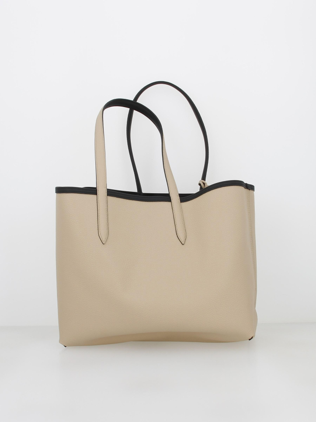 Sac shopping réversible noir/beige femme - Lacoste
