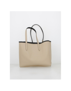 Sac shopping réversible noir/beige femme - Lacoste