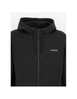 Sweat à capuche zip micro logo noir homme - Calvin Klein