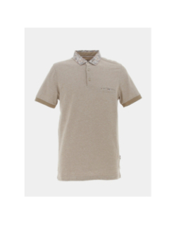 Polo guylaine col fleuri beige homme - Izac