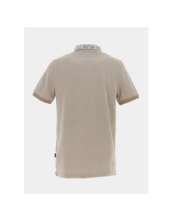 Polo guylaine col fleuri beige homme - Izac