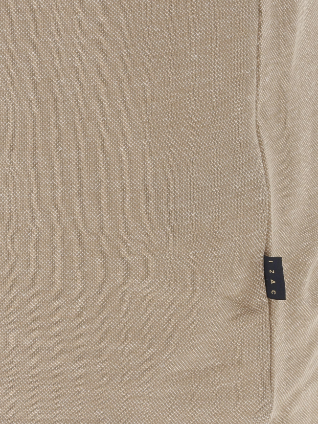 Polo guylaine col fleuri beige homme - Izac