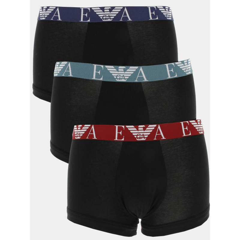 Pack 3 boxers trunck tricolore noir homme - Emporio Armani