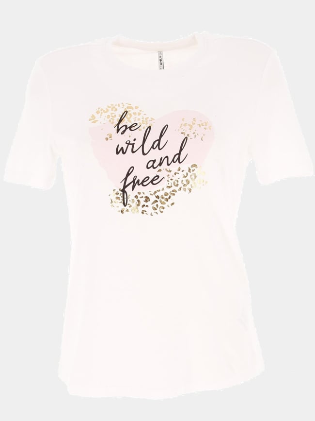 T-shirt be wild blanc femme - Only