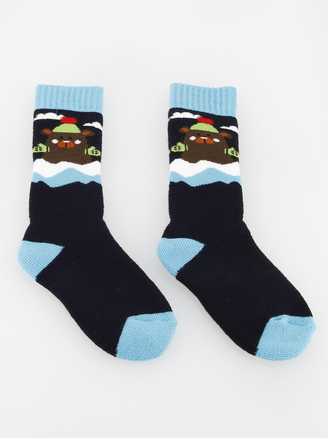 Pack 2 paires chaussettes ski ourson bleu enfant - Thyo