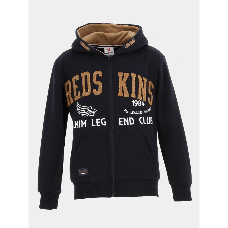 Sweat à capuche zippé bleu marine garçon - Redskins