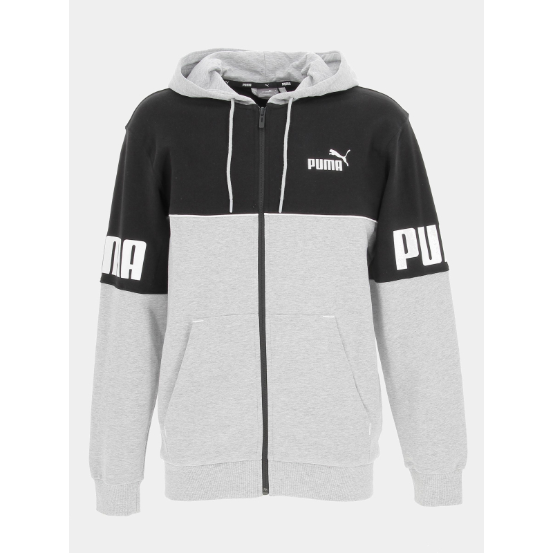 Sweat à capuche zippé gris - Puma