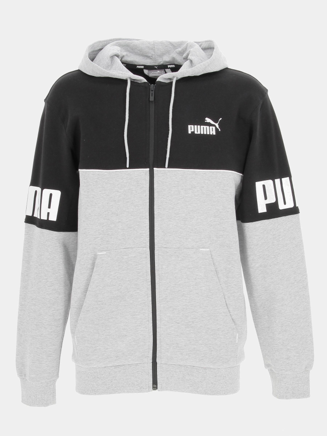Sweat à capuche zippé gris - Puma