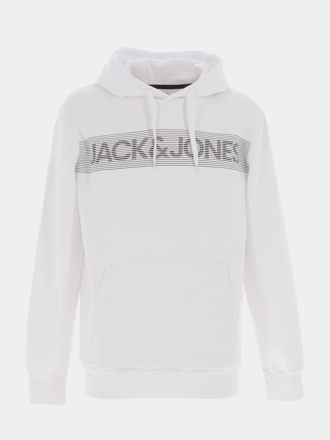 Sweat à capuche corp logo blanc homme - Jack & Jones