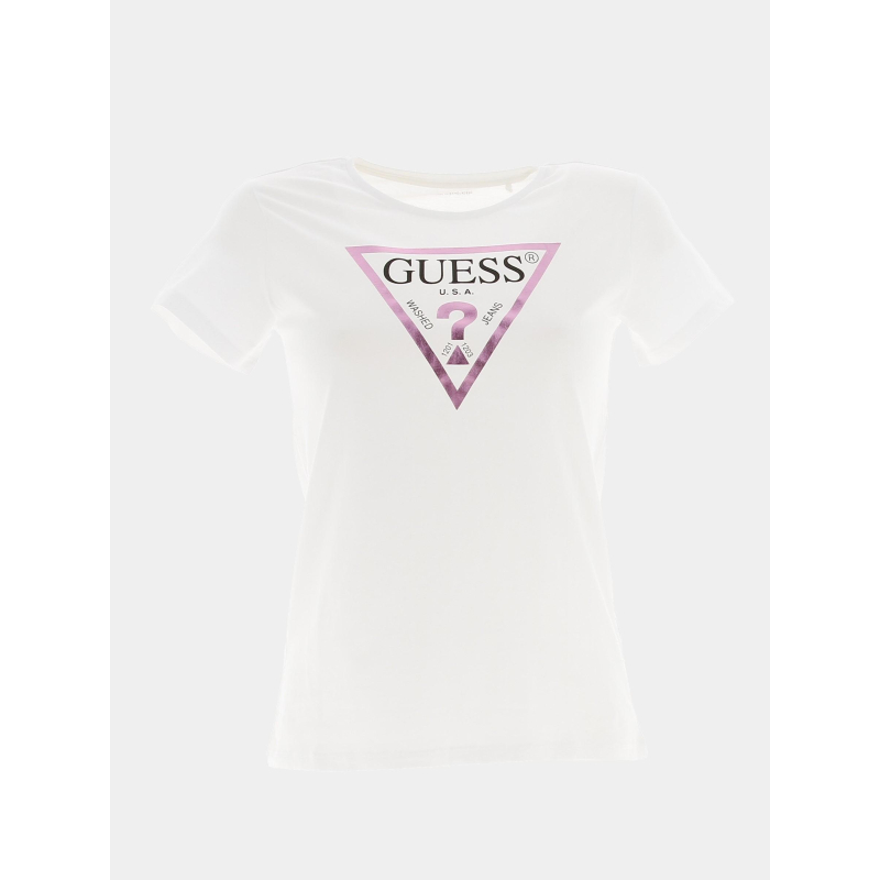 T -shirt uni logo blanc fille - Guess