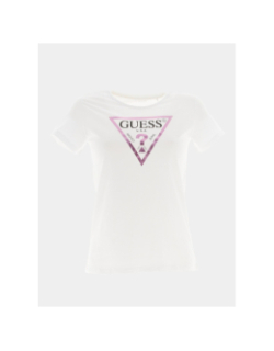 T -shirt uni logo blanc fille - Guess