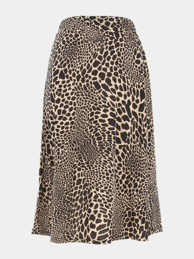 Jupe mi-longue jobbie léopard beige femme - Morgan