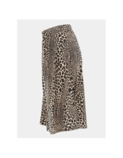 Jupe mi-longue jobbie léopard beige femme - Morgan