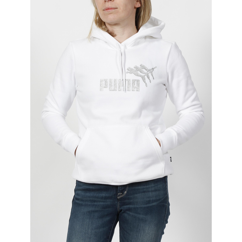Sweat à capuche sparkle graphic blanc femme - Puma