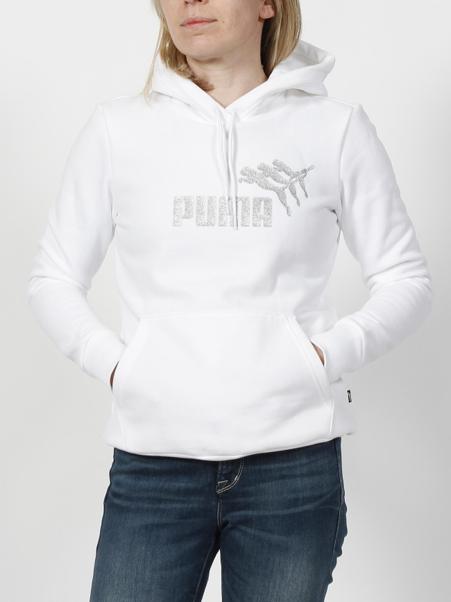 Sweat à capuche sparkle graphic blanc femme - Puma