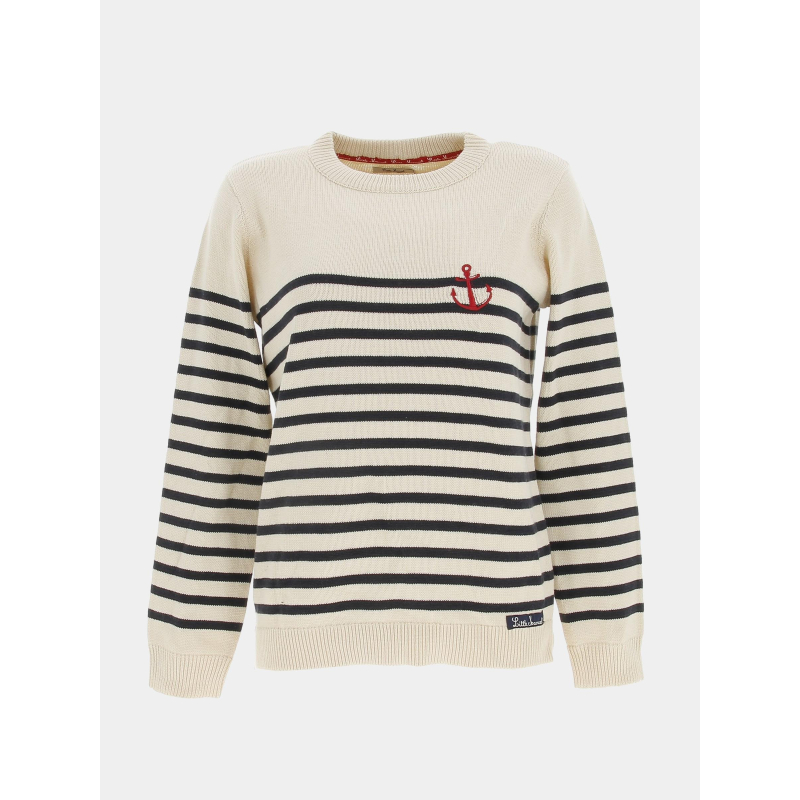 Pull marinière beige femme - Little Marcel