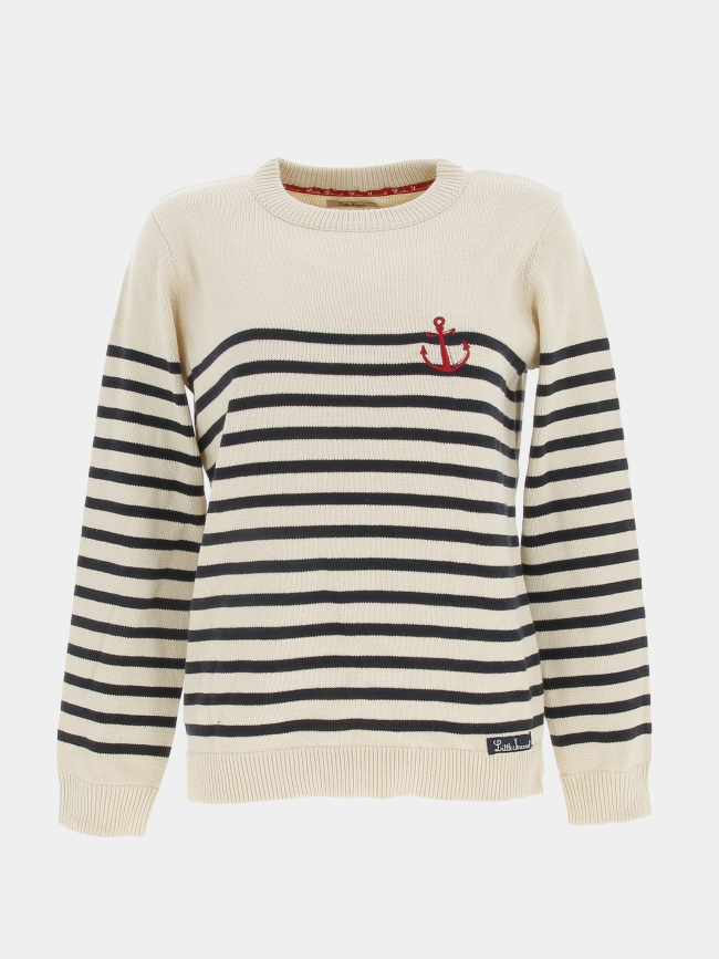 Pull marinière beige femme - Little Marcel