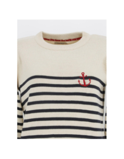 Pull marinière beige femme - Little Marcel