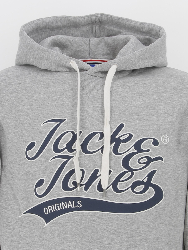 Sweat à capuche trevor gris homme - Jack & Jones