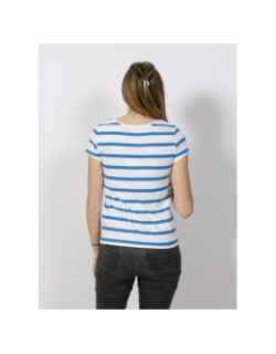 T-shirt marinière strass blanc bleu femme - Little Marcel