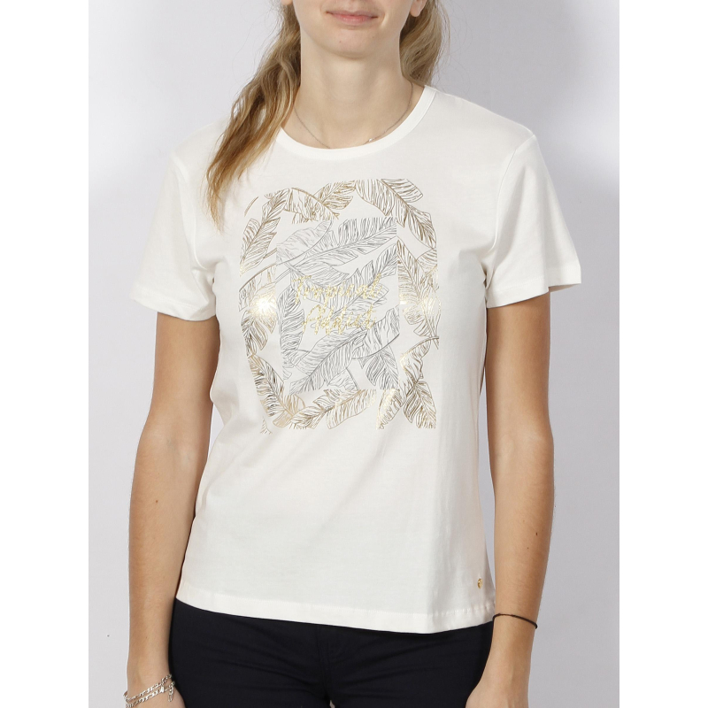 T-shirt tropical addict blanc femme - Deeluxe