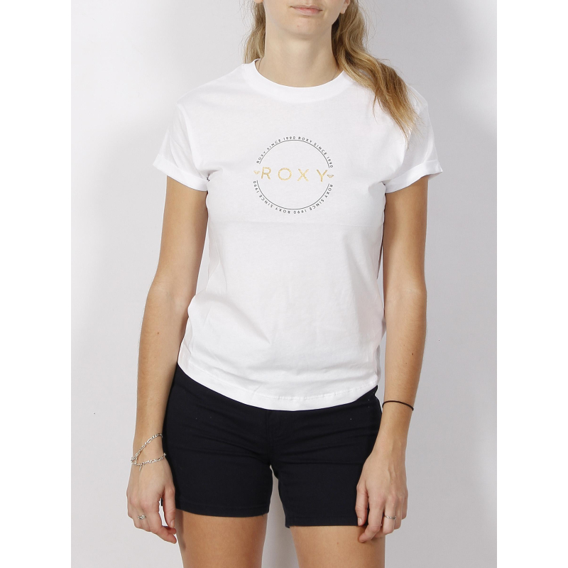 T-shirt logo doré sparkle oceanic blanc femme - Roxy