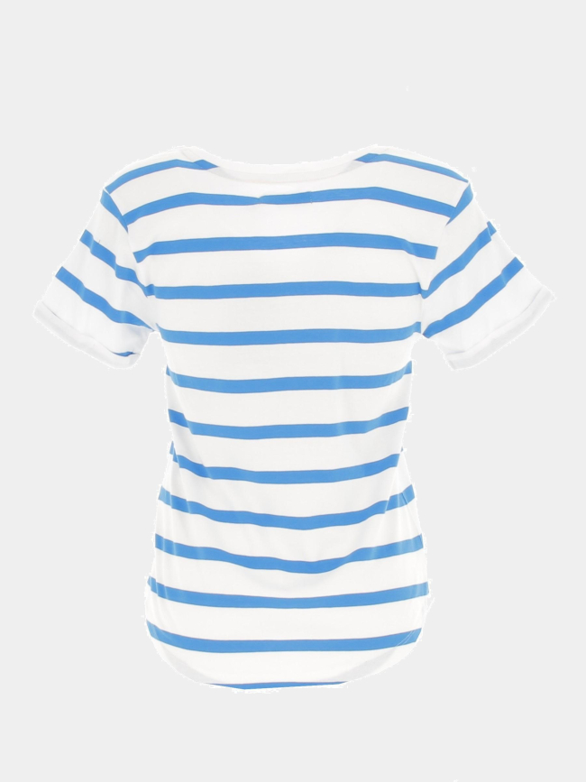 T-shirt à rayure avec coeur doré blanc femme - Little Marcel