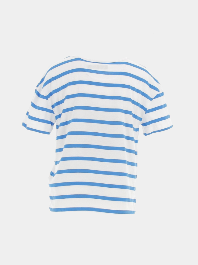 T-shirt à rayure avec coeur doré blanc enfant - Little Marcel