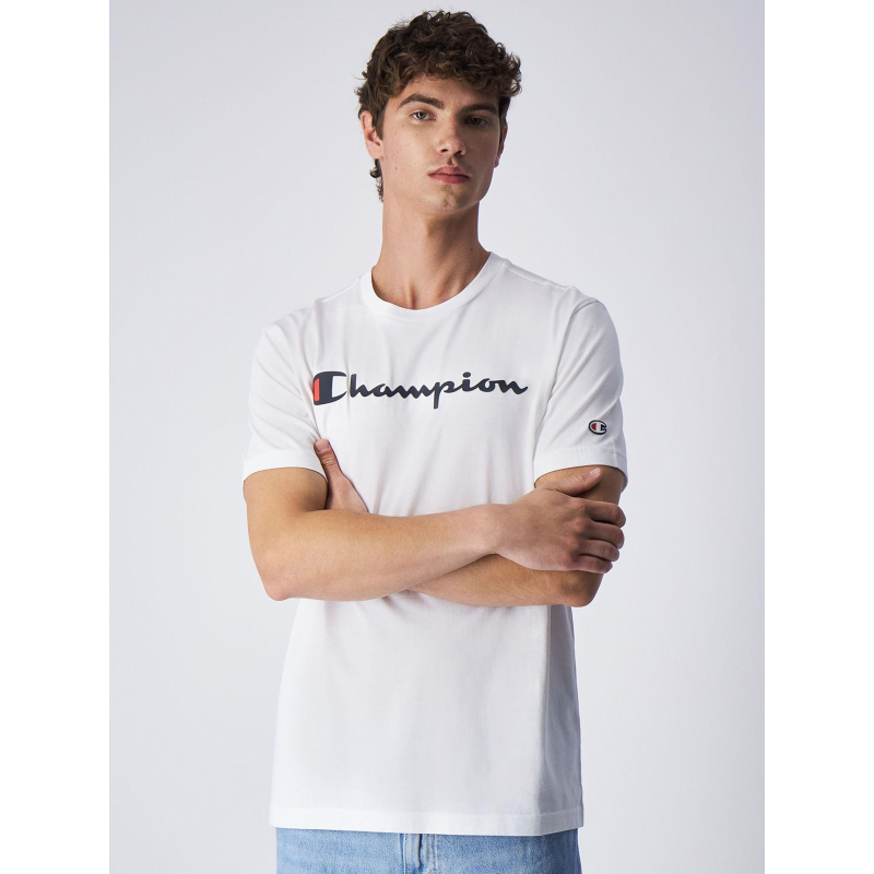T-shirt crewneck logo blanc homme - Champion