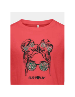T-shirt kita sylvia corail fille - Only