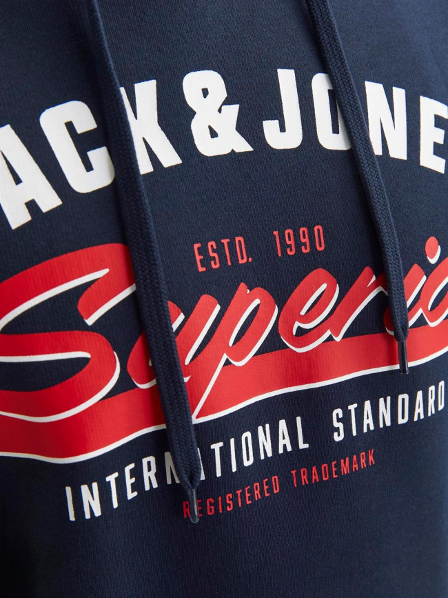 Sweat à capuche jjelogo bleu marine homme - Jack & Jones