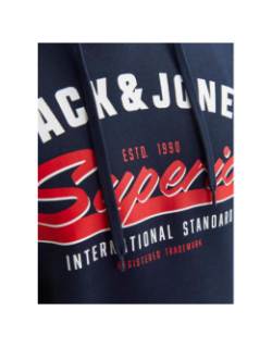 Sweat à capuche jjelogo bleu marine homme - Jack & Jones