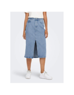 Jupe midi en denim onlbianca bleu femme - Only